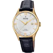 Festina Montre Classiques Cuir Swiss Made Gold - Black Roman