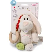 Nici Lapin Doudou Tilli Avec Anneau En Bois Teddy 15 Cm