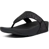 FitFlop Lulu, sandales à orteils en matière synthétique pailletée, couleur noire, taille 43