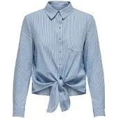 ONLY Chemisier bleu clair / blanc