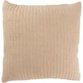 J-Line Coussin teddy lignes couture coton/polyester beige