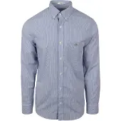 Gant pour homme. 3000140 Chemise Regular Fit en popeline Banker Stripe bleue (XXL), Casuel, Coton, Manche longue