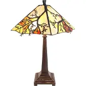 Clayre & Eef Lampe de table Tiffany 36x36x57 cm Beige Marron Verre