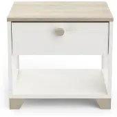 CALICOSY Table de chevet Liva-chêne Kronberg/blanc mat