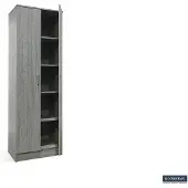 Molecule Armoire de rangement Ray 60cm à 2 portes et 4 tablettes - chêne gris