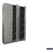 Molecule Armoire de rangement Ray 120cm à 3 portes et 4 tablettes - chêne gris