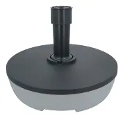 Eda Plastiques Pied de Parasol Rond - 20 L - Gris Foncé et Béton - Diam 49,5 cm - Mât 3,2 à 5 cm - Fabrication Française