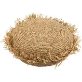 J-Line Coussin rond raphia naturel