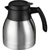 Bravilor Thermoskan bravilor dubbelwandig 1 liter rvs-zwart (890460), Carafe isotherme, Argent, Noir
