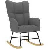 vidaXL Chaise à bascule Gris foncé Tissu