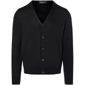 Maerz Merino Superwash Regular Fit Cardigan noir, Unicolore