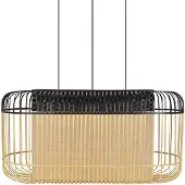 Forestier Bamboo Oval Suspension Black | X-Large