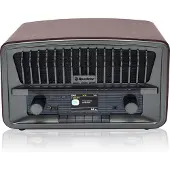 Roadstar HRA-270D+BT Radio Vintage Digital DAB+/FM Portable, Bluetooth USB, Stéréo, Double Réveil Bois