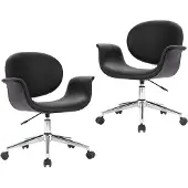 vidaXL Chaise de salle à manger 2 pcs. Pivotantes Noir Similicuir