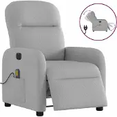 vidaXL Fauteuil de massage électrique gris nuageux Tissu