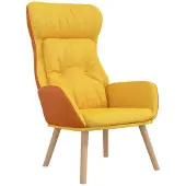 vidaXL Chaise de relaxation Jaune moutarde Tissu et PVC