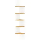 vidaXL Étagère d'angle murale blanc et chêne sonoma 19x19x123 cm