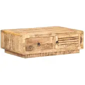 vidaXL Table basse 90x60x29 cm Bois de manguier rugueux
