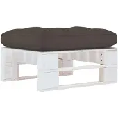 vidaXL Pouf palette de jardin Bois de pin imprégné de blanc