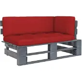 vidaXL Canapé d'angle d'extérieur Palettes Pin imprégné Gris