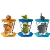 Leonardo Set de Verres pour Enfant Leonardo Lion Crocodile Elephant (9-pièces)