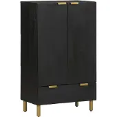 vidaXL Buffet noir 60x33x100 cm bois d'ingénierie