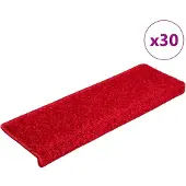vidaXL Tapis d'escalier 30 pièces 65 x 21 x 4 cm Bordure rectangulaire rouge