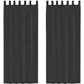 vidaXL Voile Rideaux avec patte 2 pcs. noir