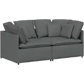 vidaXL Canapé modulaire avec coussins en tissu gris foncé