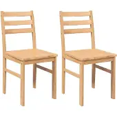 vidaXL Chaises à manger 2 pcs bois massif caoutchouc