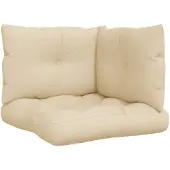 vidaXL Coussins de palette lot de 3 beige tissu