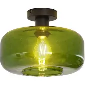 QAZQA Plafonnier rétro noir avec verre vert - Bizle