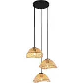 QAZQA Suspension bohème noire avec bambou 3 lumières - Lily