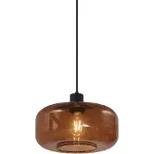 QAZQA Suspension rétro noire avec verre bronze - Bizle