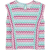 We fashion Chemisier turquoise / cyclamen / pitaya / blanc