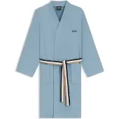 BOSS Peignoir en coton avec ceinture à rayures emblématiques