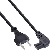 InLine - Câble d'alimentation - Europlug (P) pour power IEC 60320 C7 incliné - 5 m - noir