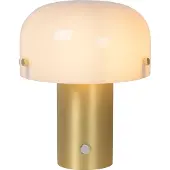 Lucide Timon - lampe à poser - Ø 18 x 21 cm - 3 niveaux de gradation - or mat et opale