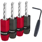 AudioQuest Pack 4 fiches banane SureGrip 300 Argent