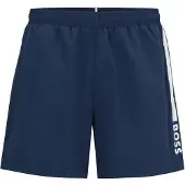 BOSS BLACK Shorts de bain 'Dolphin' bleu foncé / blanc