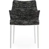 Kartell Eleganza Nia Chaise - Tissu Melange White|Black