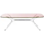 Kartell Blast Table 130x80 cm | Pink-Crystal-Chrome