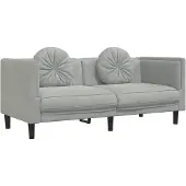 vidaXL Canapé 2 places avec coussins gris clair velours
