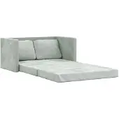 vidaXL Canapé de sol avec fonction sommeil gris clair 122x204x55 cm velours
