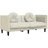 vidaXL Canapé avec coussin 2 places crème velours