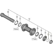 Shimano Axe creux complet pour axe avant HB-MT400-B largeur de montage 110mm
