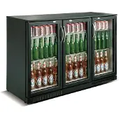 CombiSteel Réfrigérateur de bar noir à 3 portes
