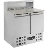 CombiSteel Etabli à pizza avec 2 portes en inox 90x70x110cm