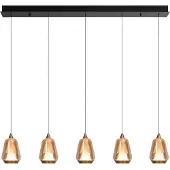 Highlight Suspension design Tromba 5 lumières droites