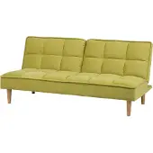 Beliani Canapé Convertible 3 Places En Tissu Vert Siljan